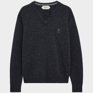 Vintage Pringle of Scotland Gray Golf Sports V Neck Sweater 100% Pure Wool Large